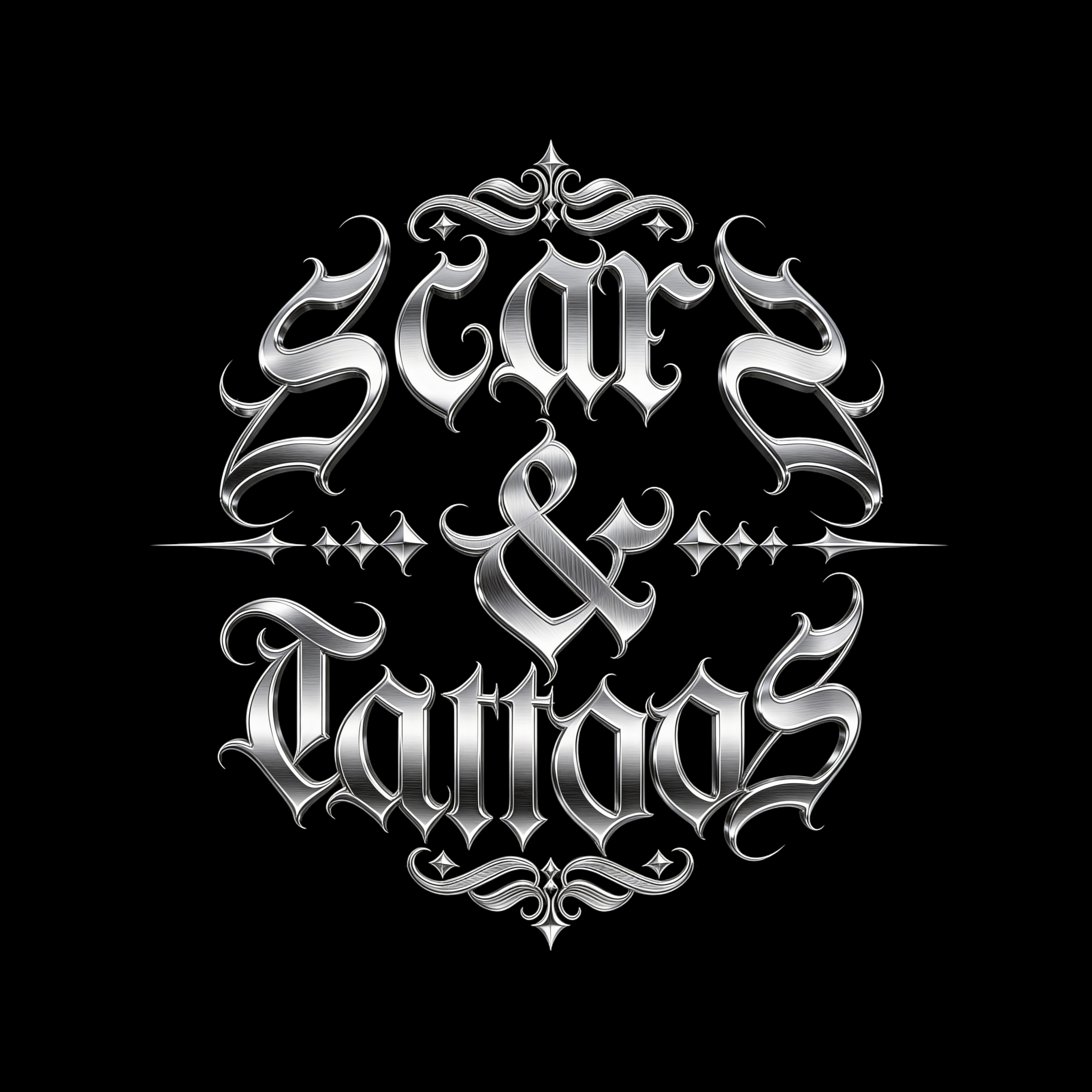 Scars & Tattoos — Gothic Lettering